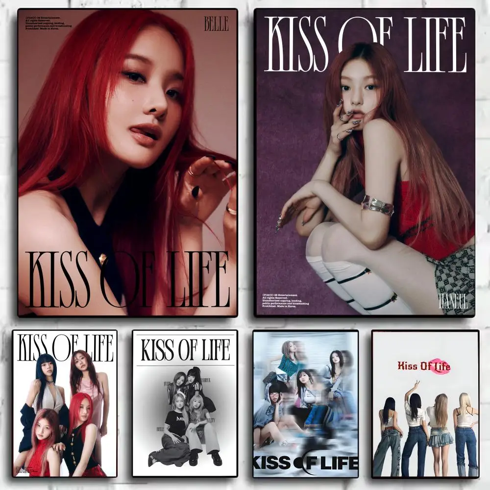 Pop Kpop K-Kiss of Life Kunstposter, dekorative Wandaufkleber, Wandbild, Fotodruck für Zuhause, Wohnzimmer, Flur, Dekoration, Geschenk