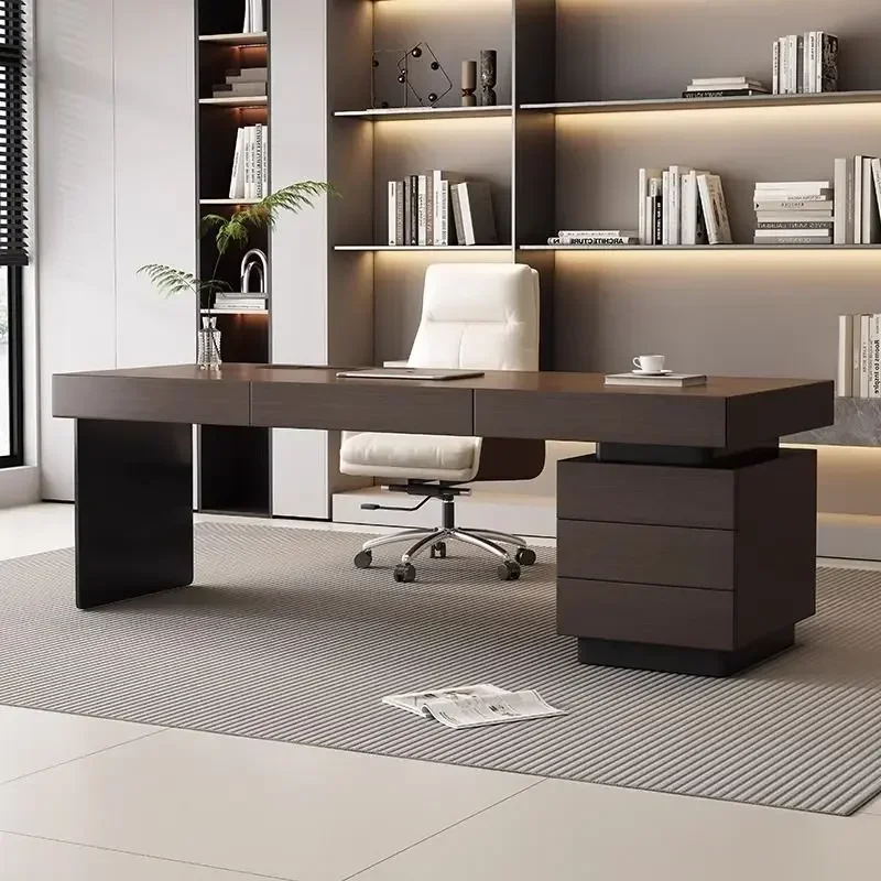 Italian minimalist desk home high-end study desk and chair combination light luxury modern minimalist designer computer desk