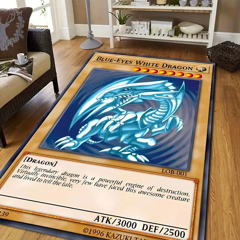 Yu‑Gi‑Oh Anime Card Print Area Rug Non‑Slip Soft Floor Carpet Bedroom Living Room Present Indoor Home Holiday Lounge Decor