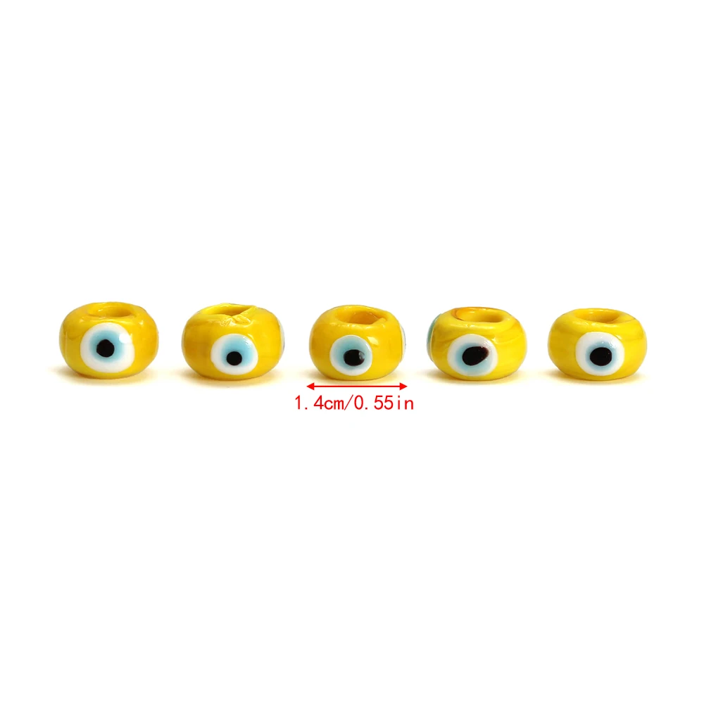 EVIL EYE 5pcs/lot Multi Color Loose Spacer Beads Drop Oil Turkish Evil Eye Beads for Jewelry Making DIY Bracelet Accessories