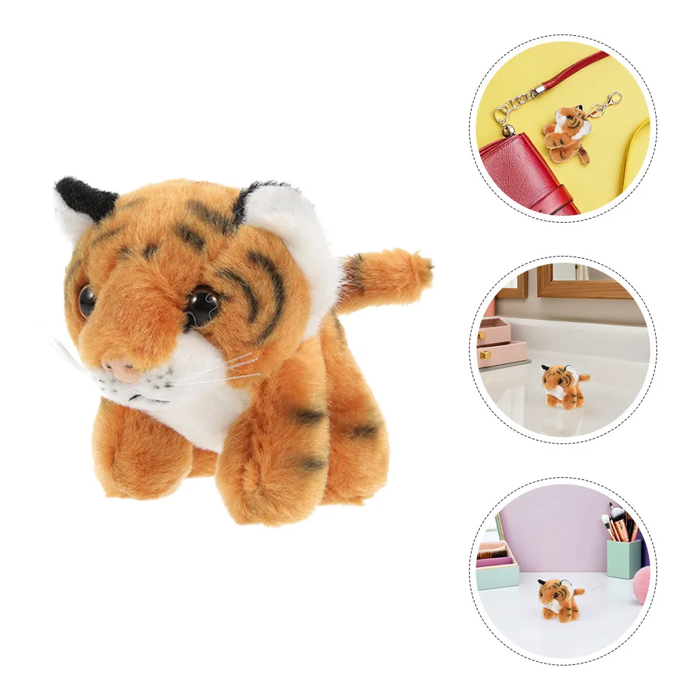 3Pcs Tiger Keychain Set Soft Touch Animal Pendant for Keys Bags Backpacks Party Favors Birthday Baby Shower Mini Jungle Charm