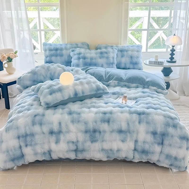 2026 New Thick Plush Duvet Cover Solid Color Milk Velvet Ultra Soft Breathable Skin-friendly Bedding Bedroom Decor Juego De Cama