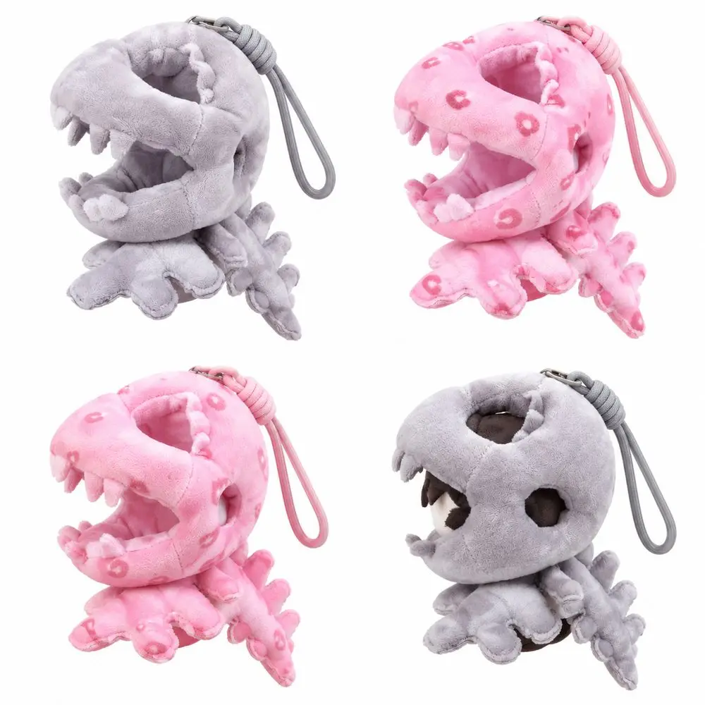 Fabric Dinosaur Doll Cover Soft Stuffed Skeleton Dinosaur Style Dinosaur Doll Headwear Gray Pink Options Open Mouth Shape