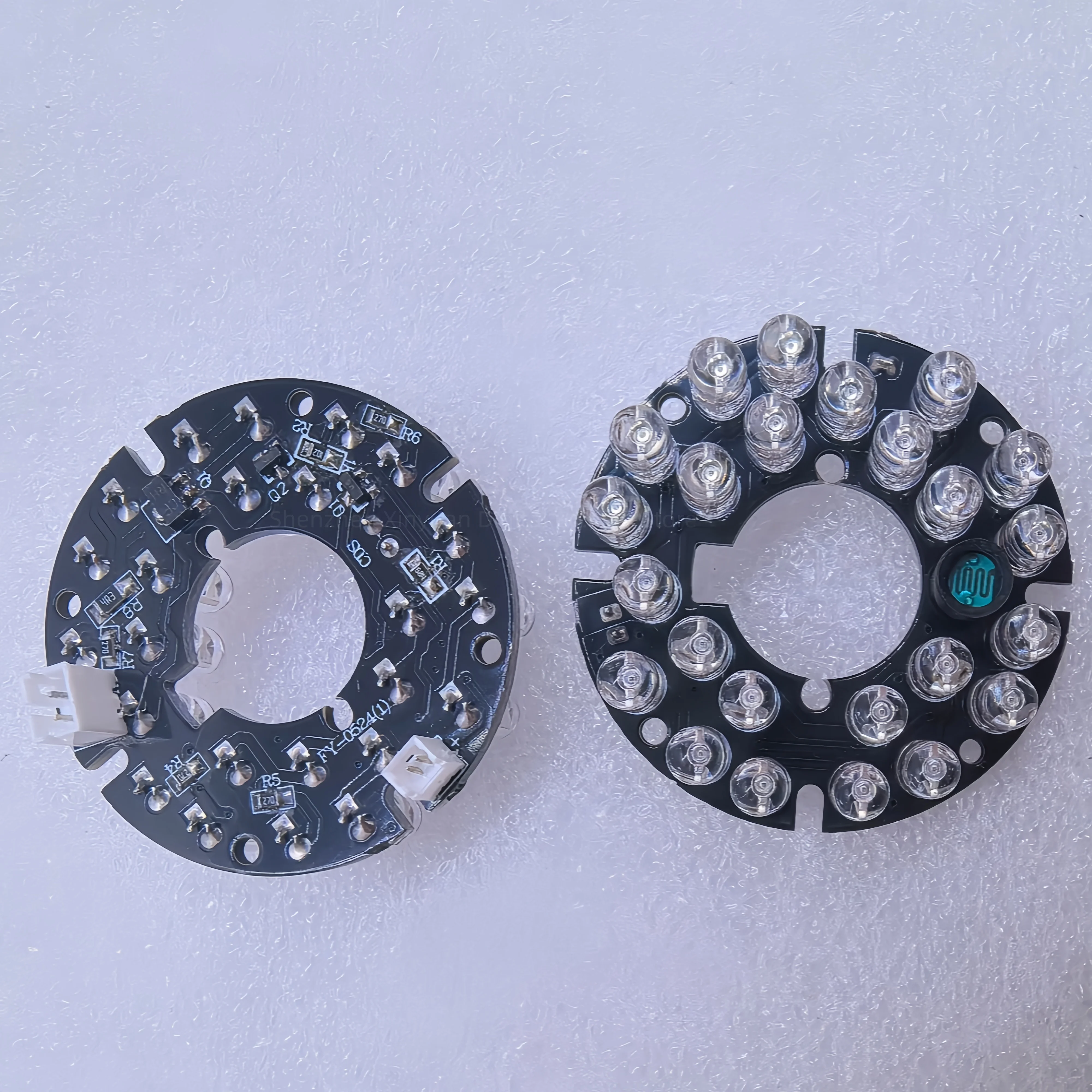 FY-0524 12V Light Sensing Controller 24 LEDs 850nm Infrared LED Board, 45mm Outer Diameter Camera IR Lamp Board Module