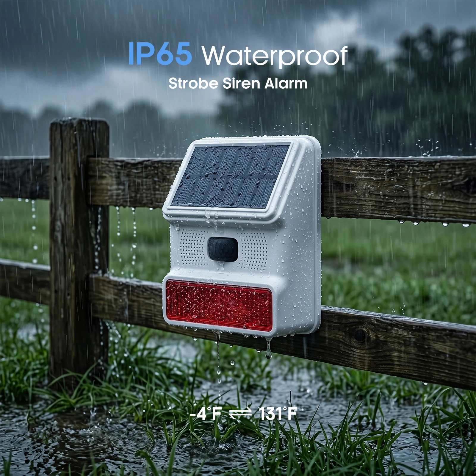 Solar Alarm Security Siren Light 110° Detection IP65 Waterproof  Solar-powered PIR Motion Detection Alarm For Home Security