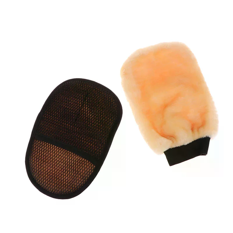 سيارة لينة تلميع قفاز الصوف الاصطناعي قفازات غسيل السيارات امتصاص الماء مايكرو الألياف غسيل السيارات ميت للزجاج البلاستيك الجلود #4