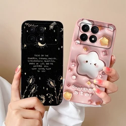 Case For Xiaomi Redmi K70 K70E K70 Pro Poco X6 Pro Purple Flower Liquid Shockproof Anti-fall Phone Cover For redmi k70 Funda