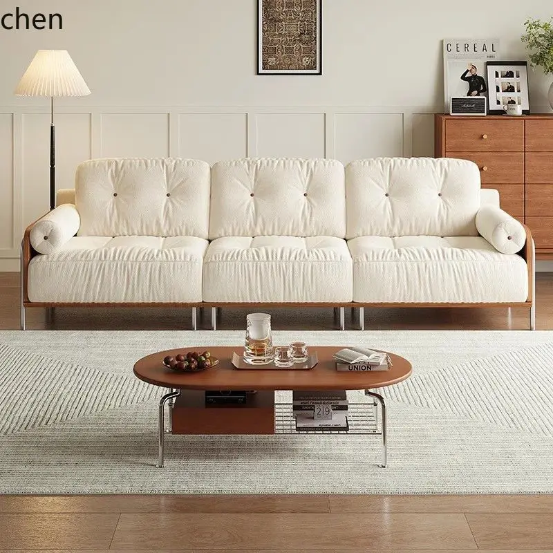 ZML Living Room Small Apartment Straight Row Cloud Removable and Washable Fabric Sofa