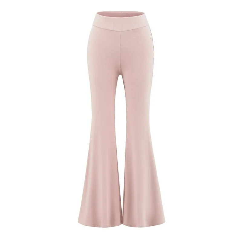 2026 New Arrival Women's High Waist Flowy Knitted Pants Lightweight Micro Flare Casual Trousers Multiple Colors Versati