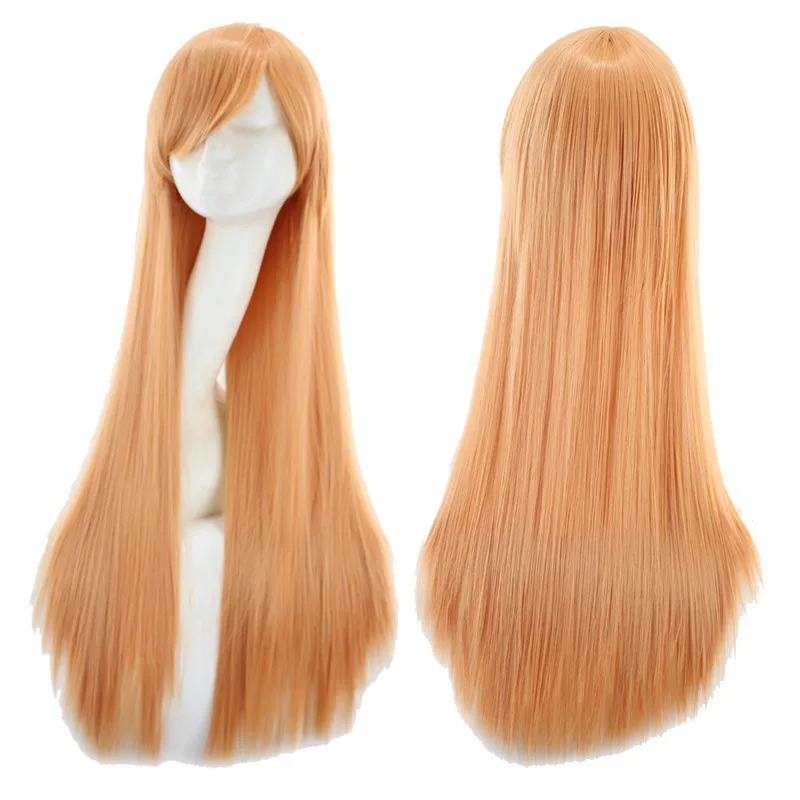 wigs 80cm long straight hair Harajuku anime cos color female wig cosplay party wig full head cover hot wholesale wigs