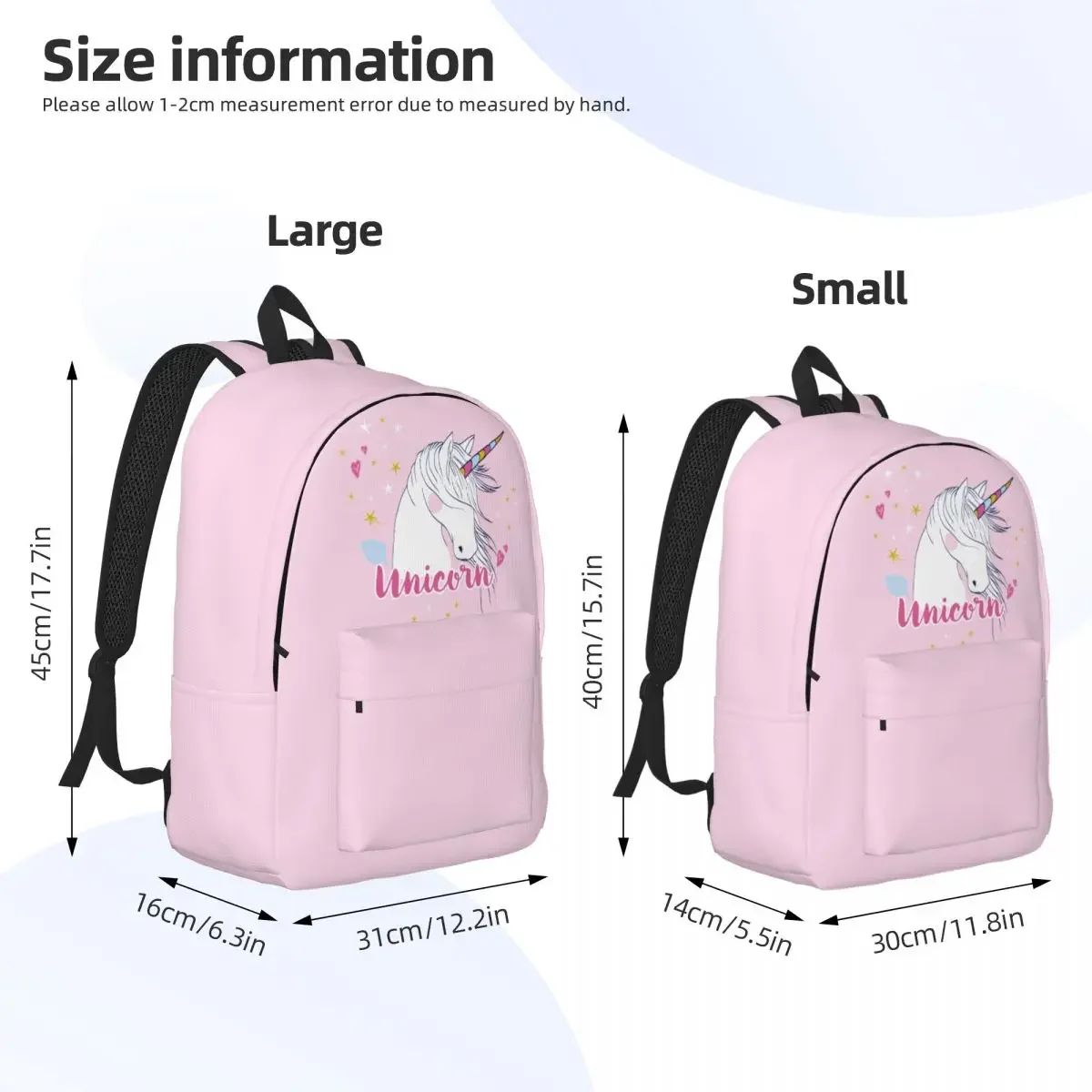 Mochila de unicornio de colores para preescolar, estudiante de escuela primaria, mochila rosa para niño y niña, mochila de lona para exteriores