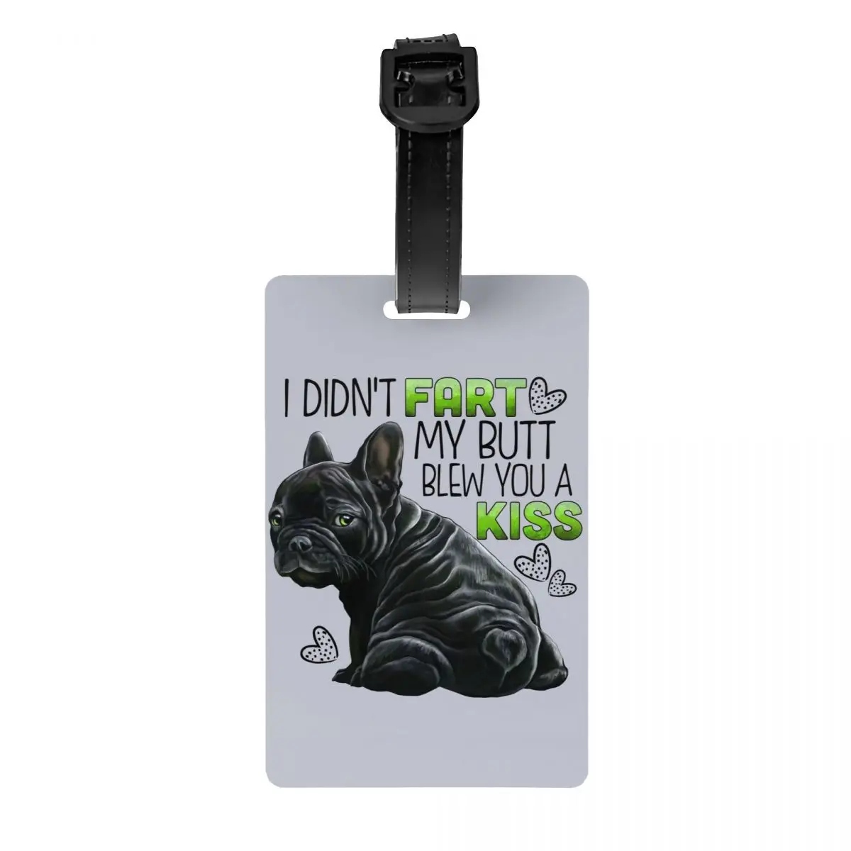 Custom Cute French Bulldog Luggage Tag Custom Funny Frenchie Pet Baggage Tags Privacy Cover ID Label