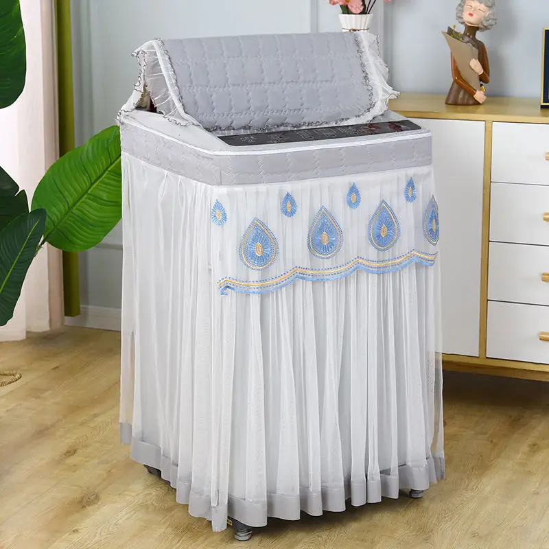 

Modern Style Home Decor Washing Machine Dust Cover Sun Protection Cover Cloth Fully Automatic Zipper Style Washing Machine Cover