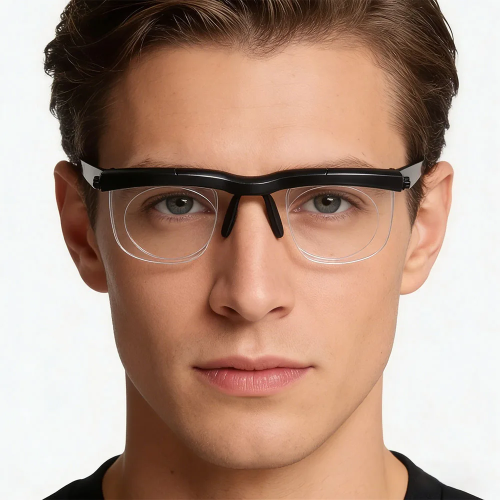Variable Lens Adjustable Strength Glasses Correction Myopia Double Vision Distance Reading Glasses Eyewear Adjustable Degree
