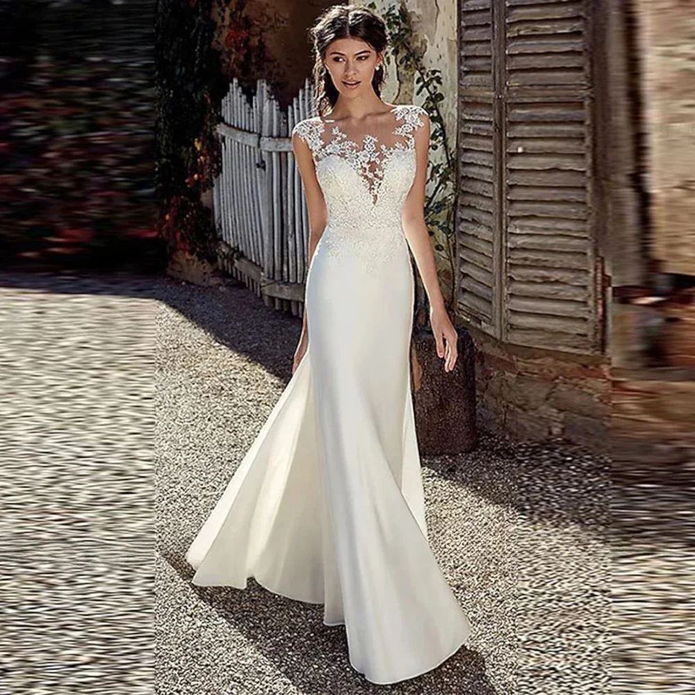 

Wedding Dress Women Bridal Gown Bride Dress Appliques Sleeveless Elegant Formal Bridal Gowns for Wedding Party Lace Bride Dress