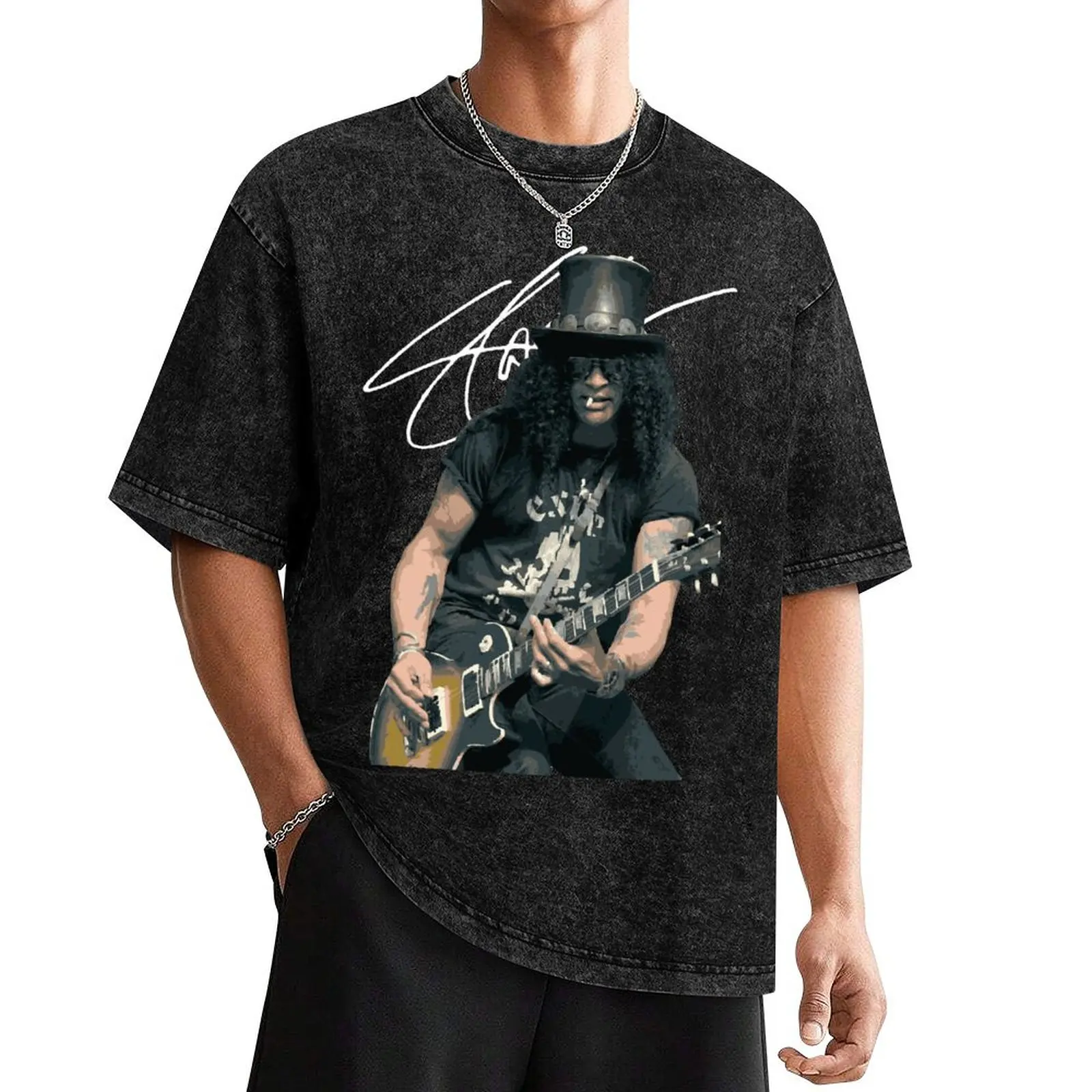 

Slash Guitar 13 T-Shirt anime clothes blacks Men's clothing