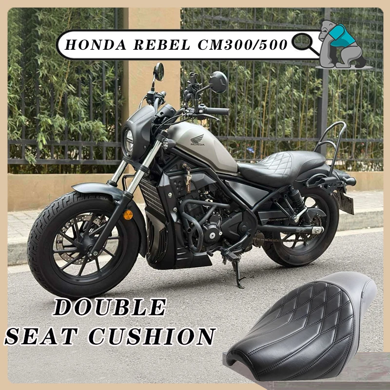 Cuscino Sella Doppio Piatto Personalizzato Stile Retrò per Moto Honda Rebel 300 CM300 CM500 CMX300 CMX500