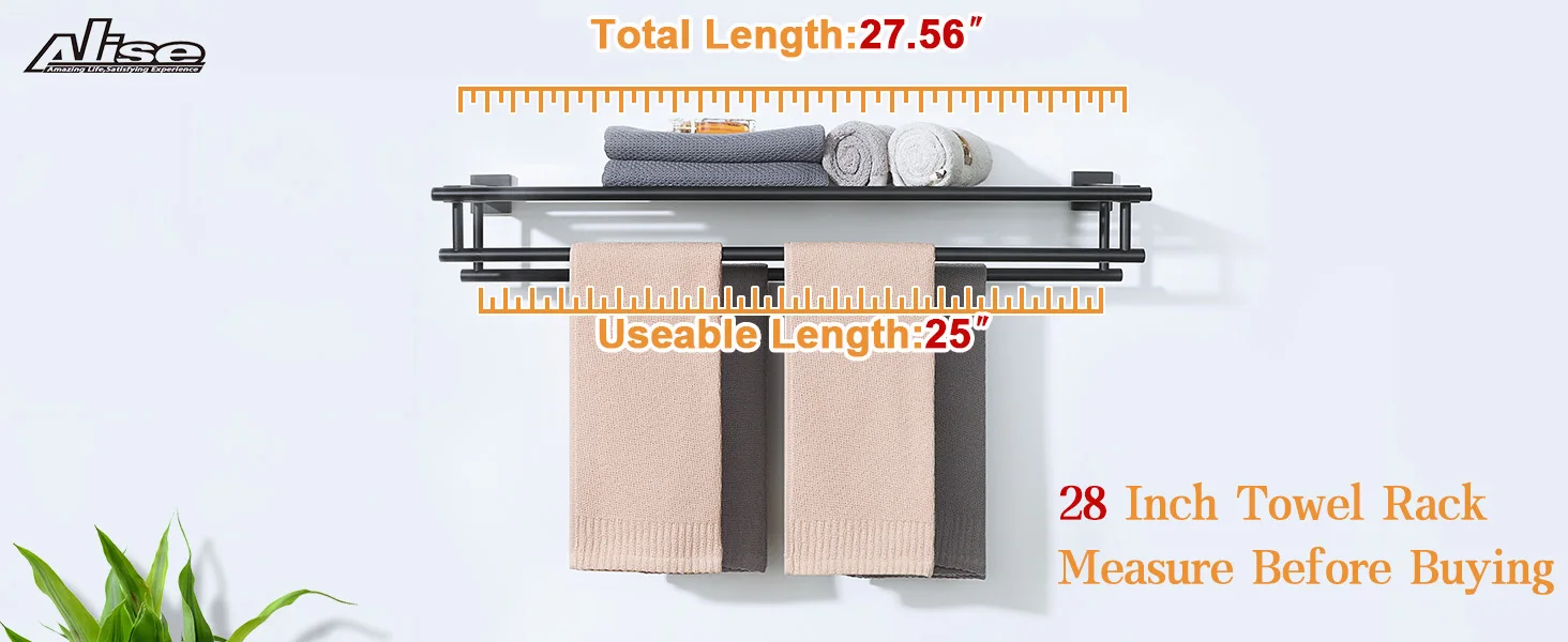 Towel Shelf with Double Towel Bars