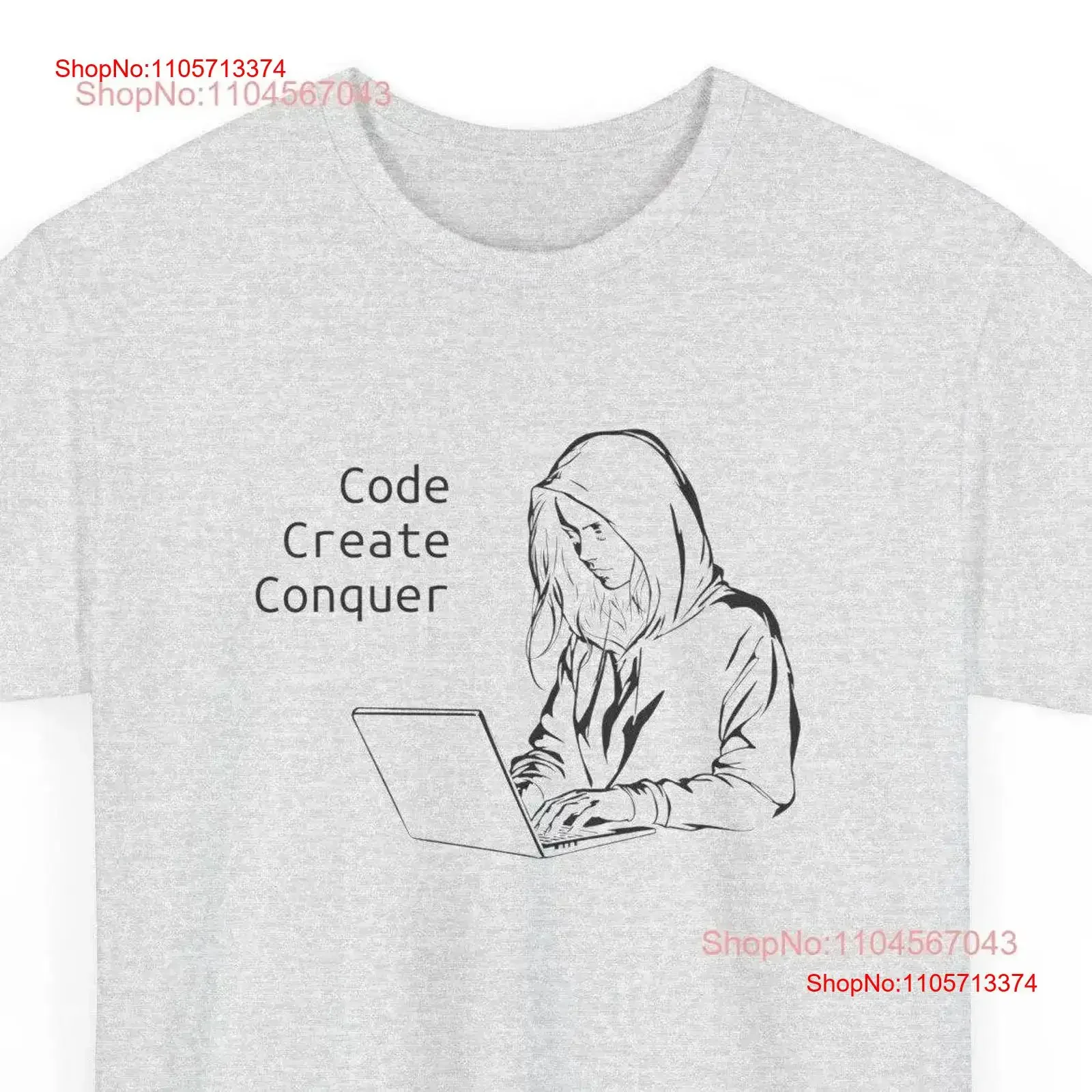 Code Create Conquer T Shirt Coder Women in Tech Programmer Female Engineer Crewneck Woman Developer vintage Washed Stretched