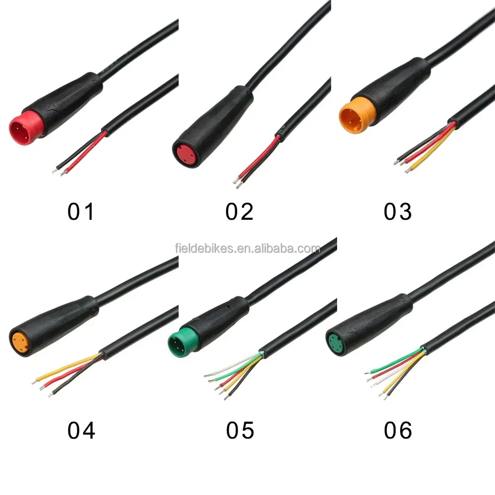 Julet Higo Bafang 2/3/4/5/6 Pin Waterproof Ebike Display Connector Cable CE Certified Plastic & Steel Material