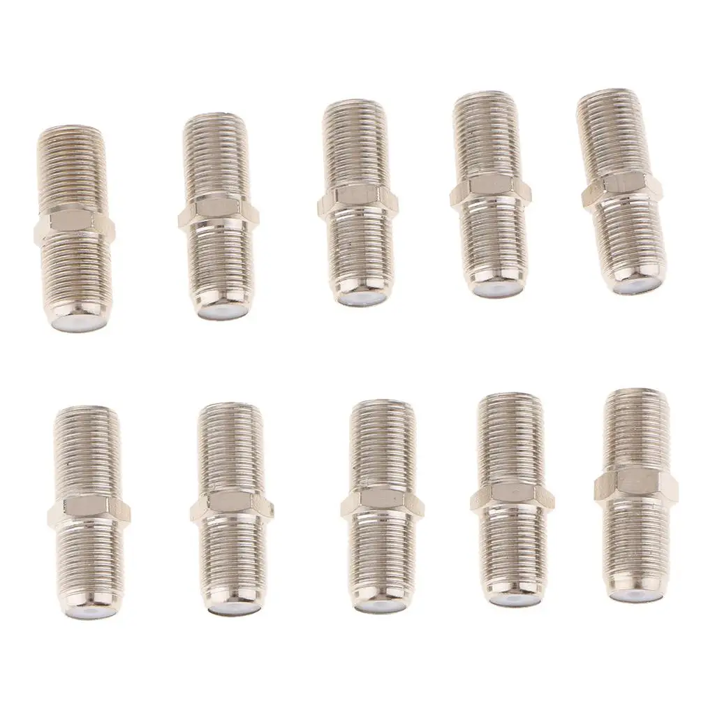 

F Type RG6 Coax Connector Copper Nickel Plated Female Adapter Coupler Extension Cable for TV Satellite Indoor Outdoor
