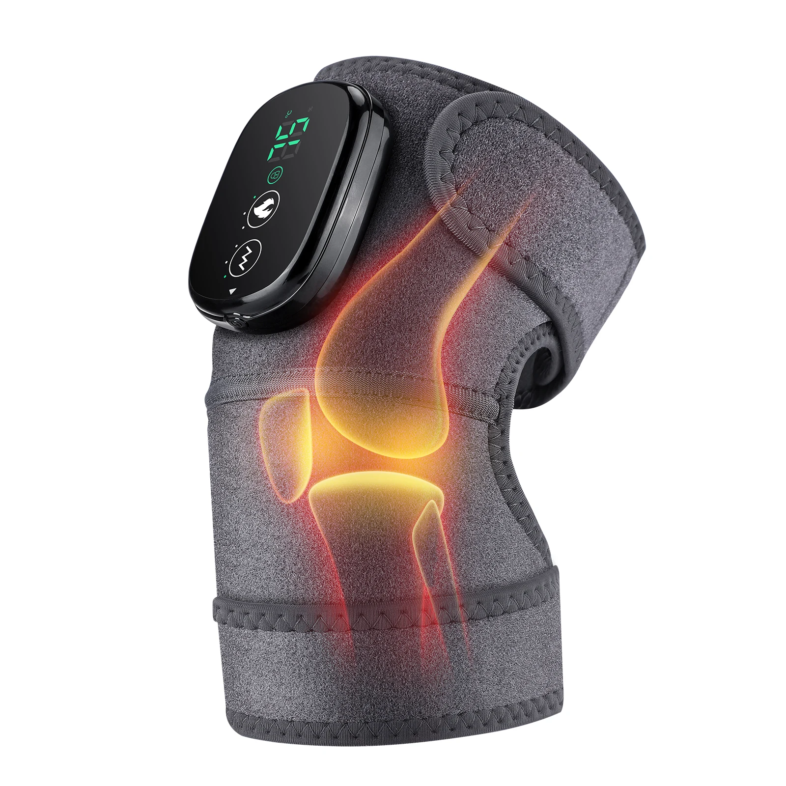 USB Electric Heating Knee Massager Infrared Therapy Hot Compress Vibrator Elbow Shoulder Massager Brace Pad For Pain Relief