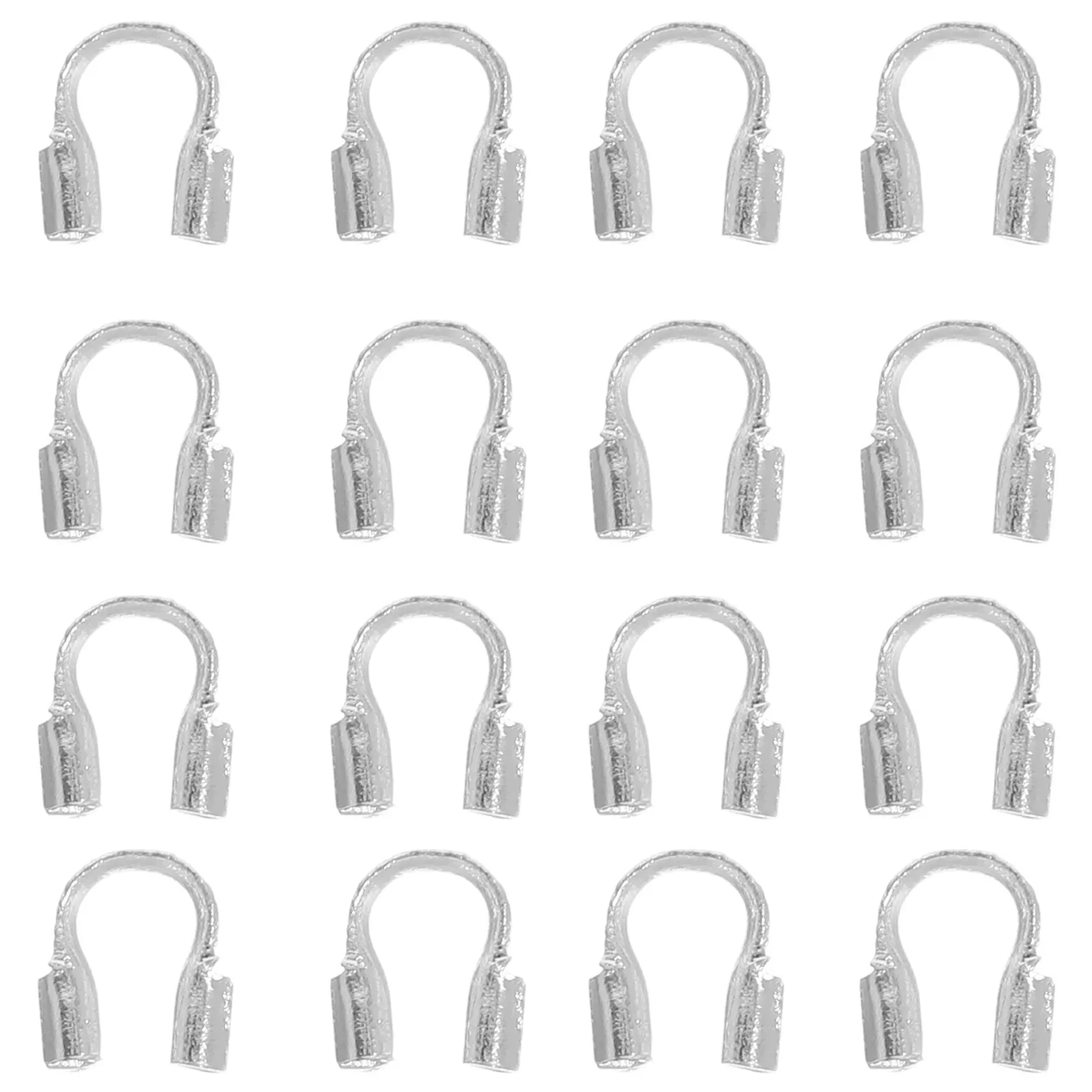 300Pcs Jewelry Positioning Tubes U Shape Wire Thread Guard Copper Crimp Tubes End Caps Wire Protector for Necklace Earring