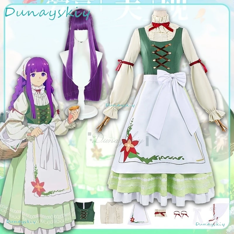 

[ONAMAEHA] Аниме Frieren: Beyond Journey's End Filen Косплей Костюм Фиолетовый Парик Одежда Для Пикника Фартук Для Женщин Хэллоуин Карнавал