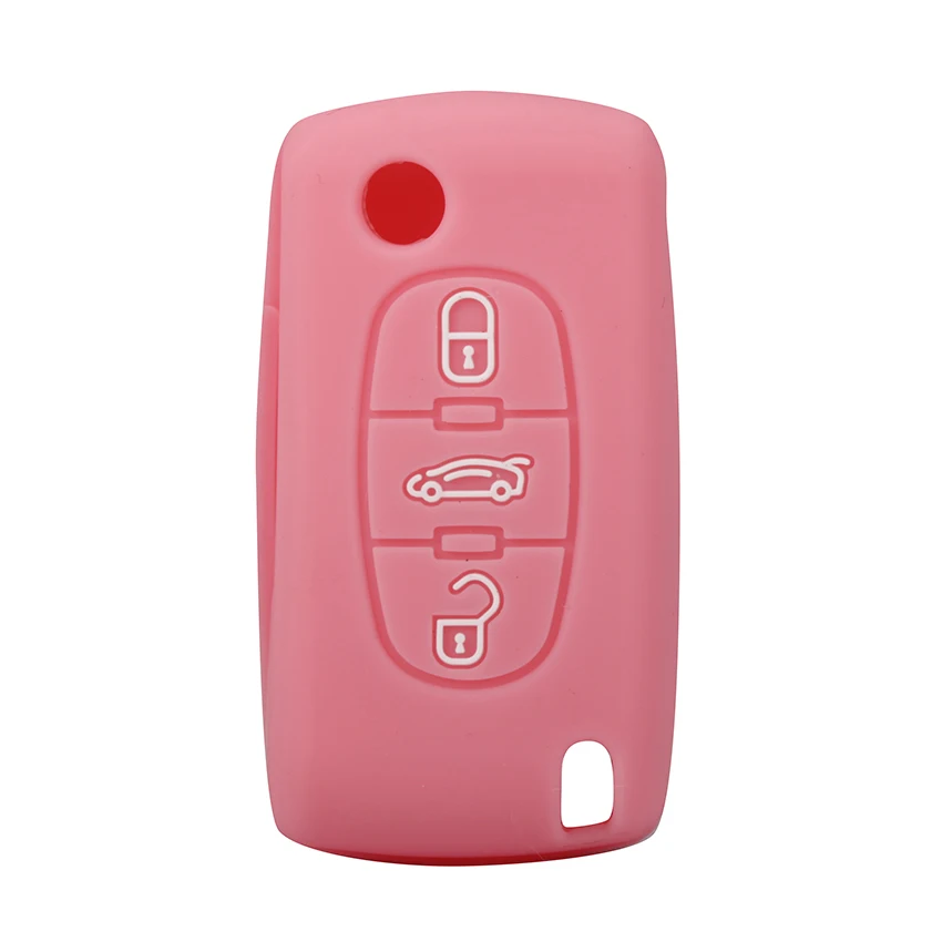 Xinyuexin Silicone Car Key Cover FOB Case for Peugeot 208 207 3008 308 408 407 307 206 Flip Remote Hold Protection Car Accessory