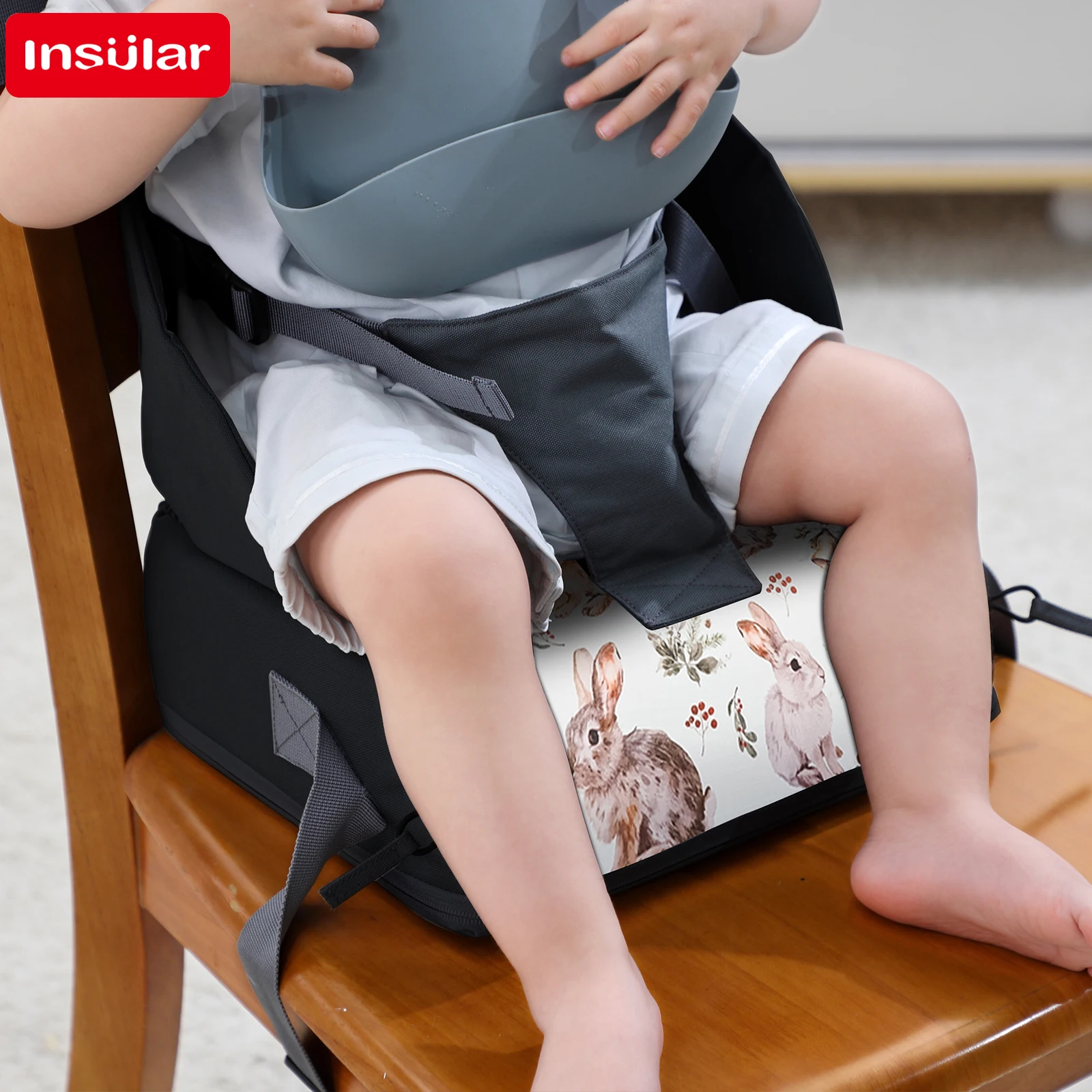 INSULAR Kids Safety Seat Booster Cushion Baby Dining Chair High Pads Children\'s Travel Seating Washer Foldable Portable