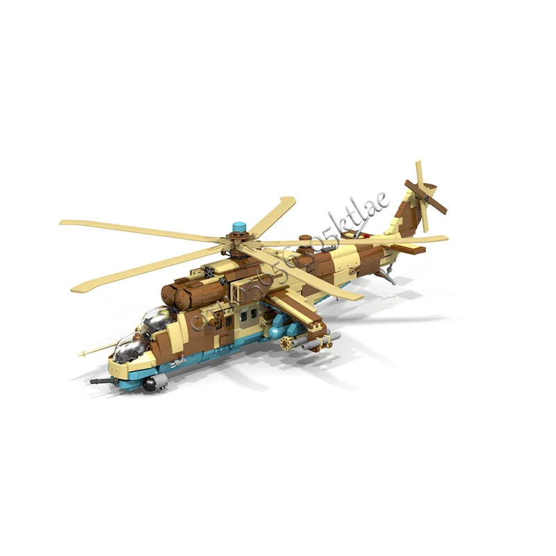 4753PCS Attack Helicopter Model With Camouflage Design Modular Building Blocks Kids Assembly Display Toys Festival Surprise Gift