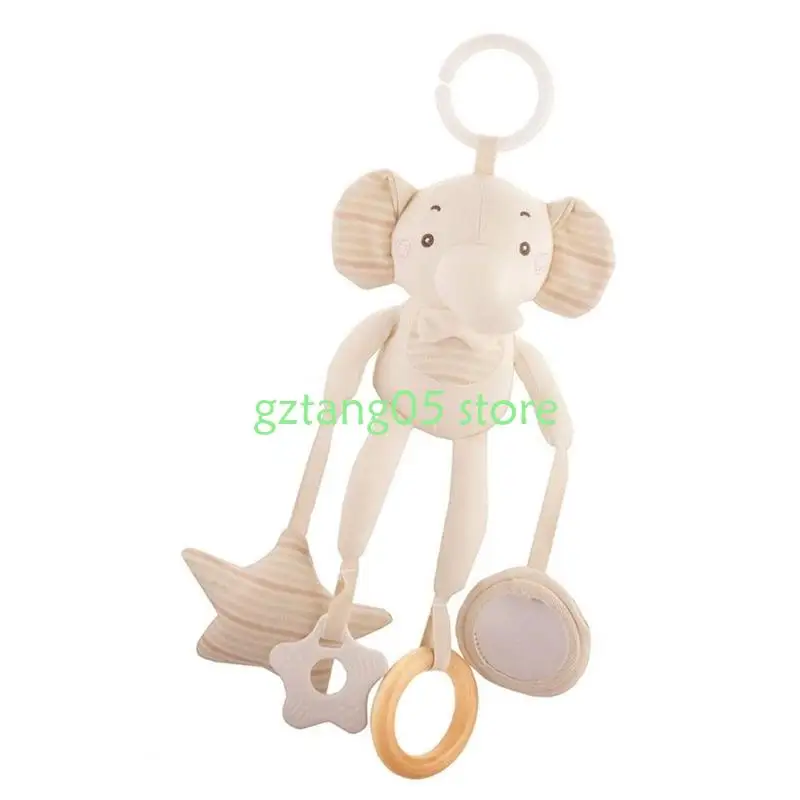 57EE أجراس يدوية على شكل حيوانات خشخيشات أجراس قطيفة ناعمة خشخيشات عربات أطفال مثبتة على ألعاب التطوير الحسي هدية لحديثي الولادة #5