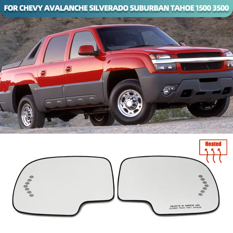 Door Wing Rearview Mirror Glass Side Mirror Lens Heated Glass For Chevy Chevrolet Avalanche Silverado Suburban Tahoe 1500 3500