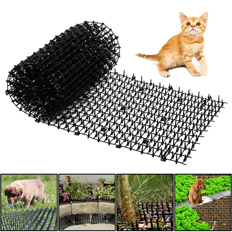 2/4m Anti Cat Thorn Mat With Prickle Spikes Straps Deterrent Dog Scat Pad Keep Pet Away Digging Plant Protection Garden Supplies