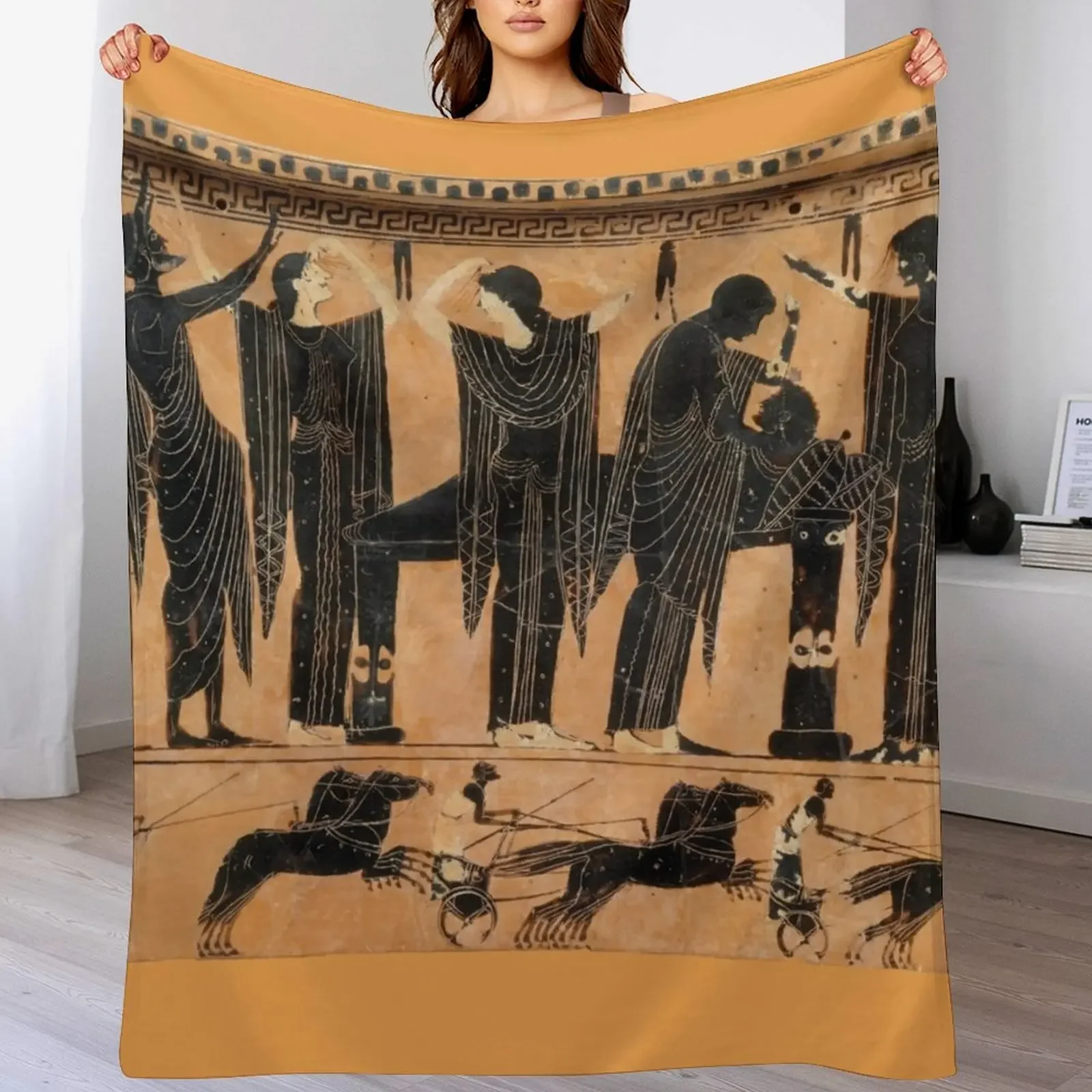 

Ancient Greek Funerary Scene Throw Blanket Cute Plaid Luxury christmas decoration Bed covers Blankets