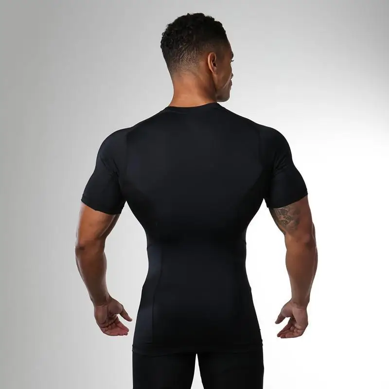 Summer Men\'s Quick Dry Compression T-Shirt Sport Running Short Sleeve Tees Gym Fitness Workout Bodybuilding Sweatshirt Clothes