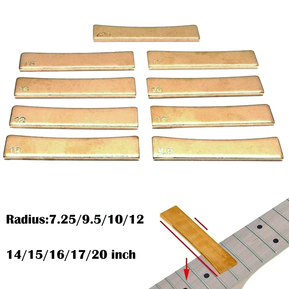 

9 Size Golden Guitar Radius Brass Fingerboard Fret Press Caul Insert Guitar DIY Tools Guitarist Luthier Tool Press Frets 7.25-20