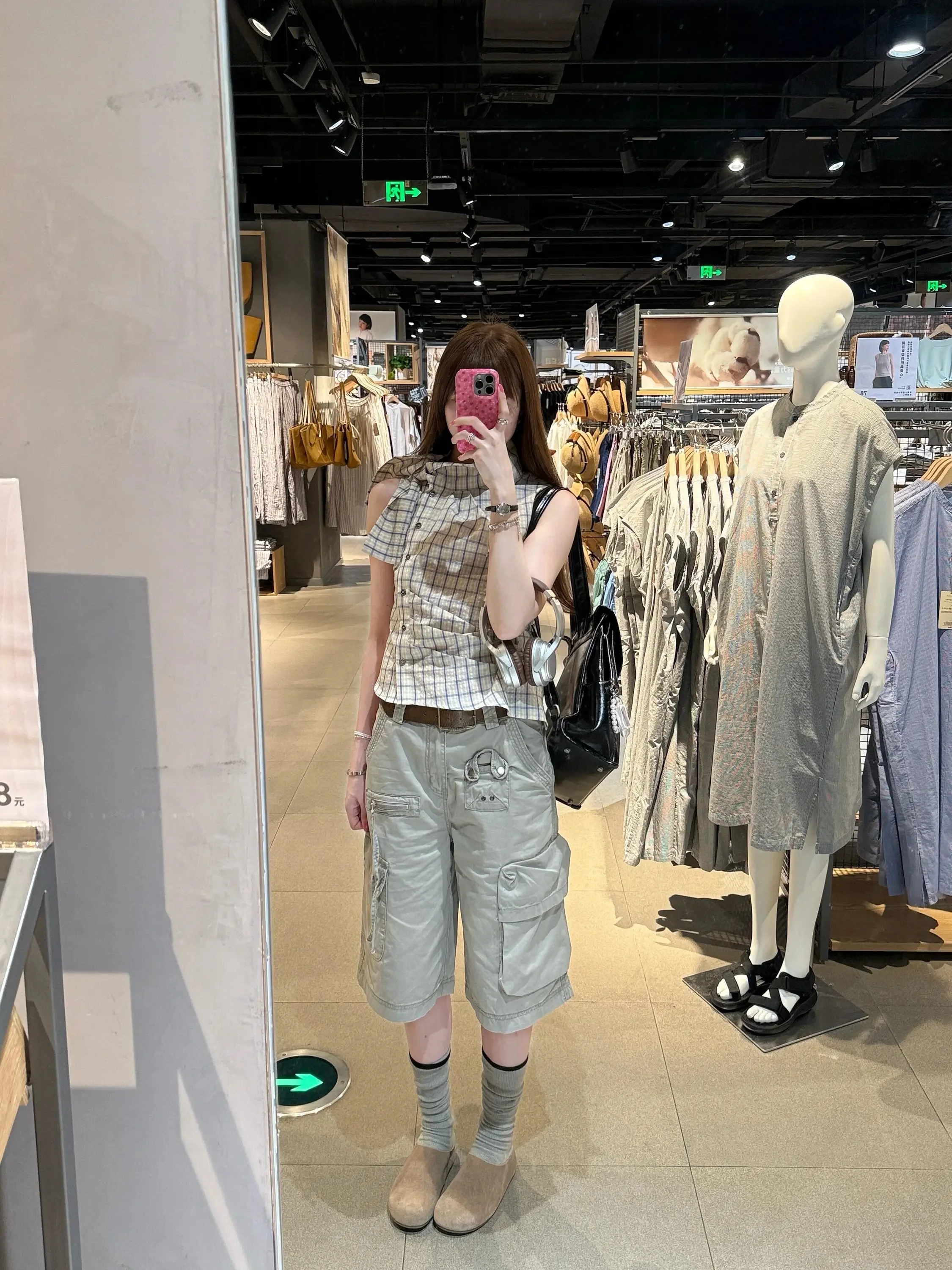 American Retro Heavyweight Multi-Pocket Workwear Denim Shorts Loose Wide Leg Short Pants for Men And Women Summer New Style