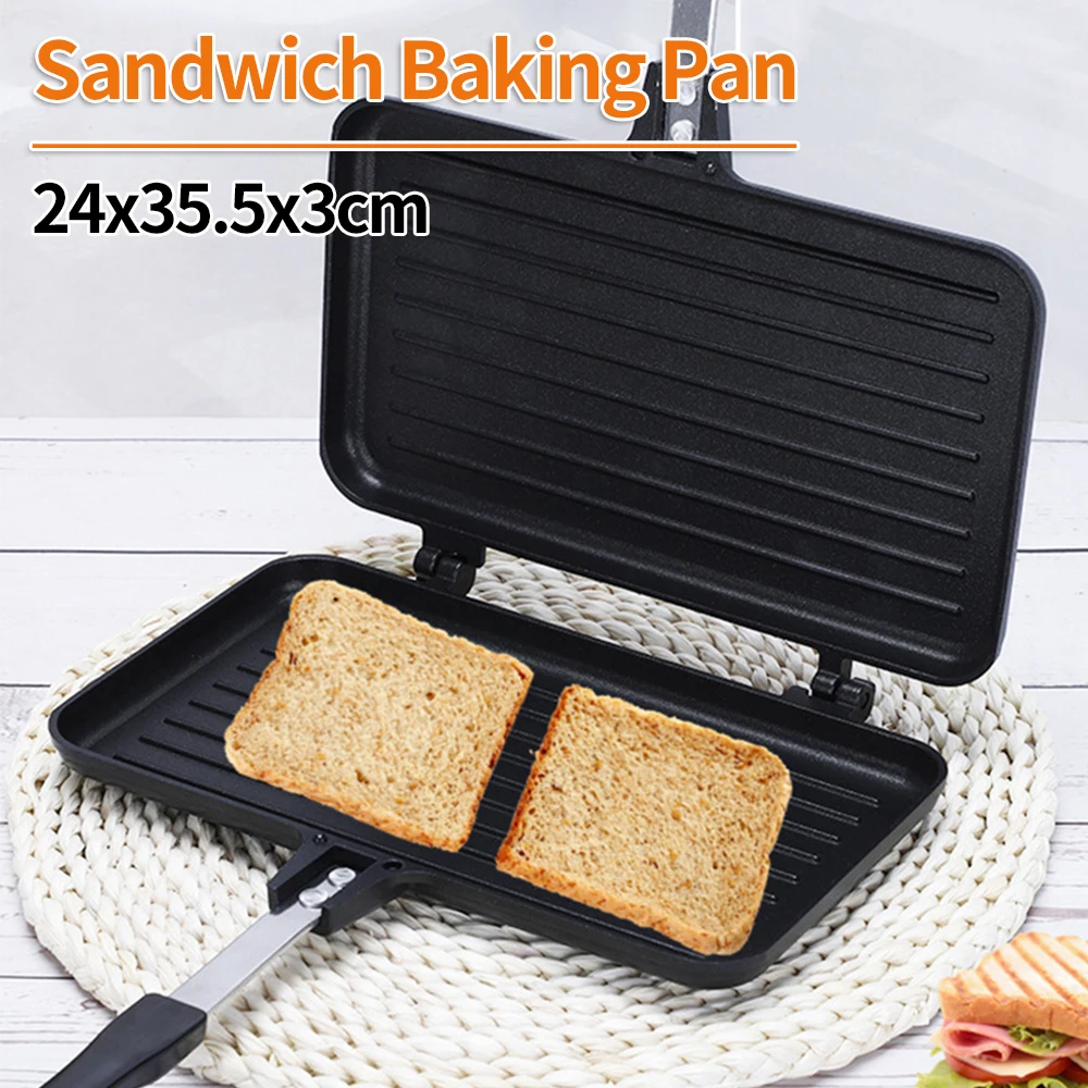 Sartén antiadherente de doble cara para Pan, plato para barbacoa, tostadora de sándwich, molde resistente al calor, herramientas de cocina