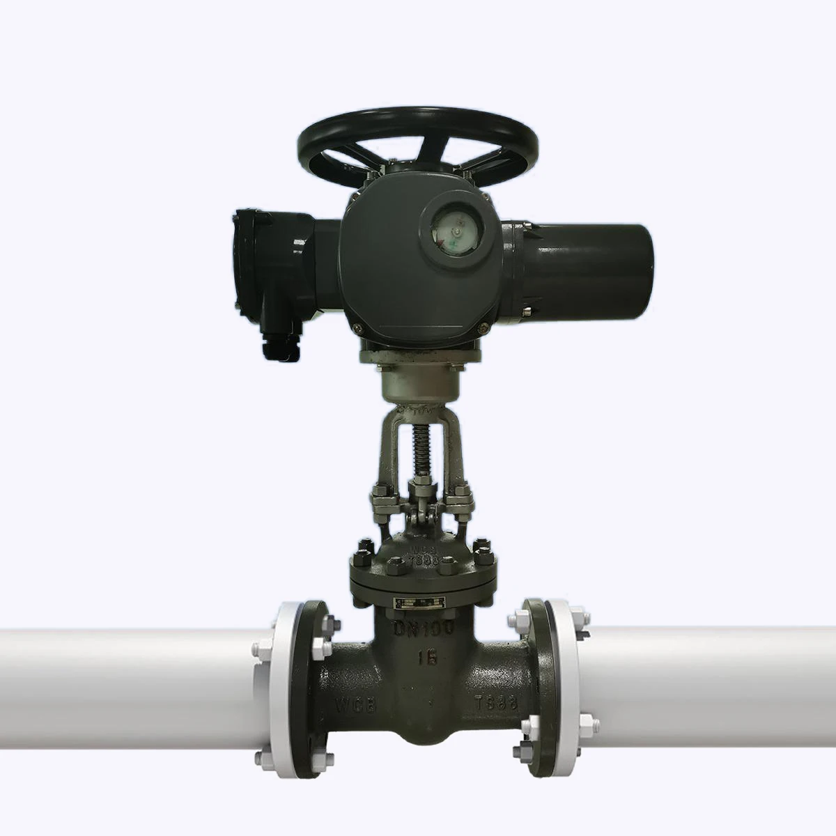 Double Flange On/off Type Electric 4 Inch Gate Valve Carbon Steel 150LB 300LB 380V DN100 Multi-turn Motorized Electric Actuator
