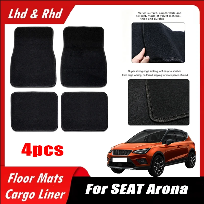 

4pcs Car Floor Mats All-Weather Easy To Clean Durable Anti-Slip Interior Protection Floor Liners For SEAT Arona Accessories