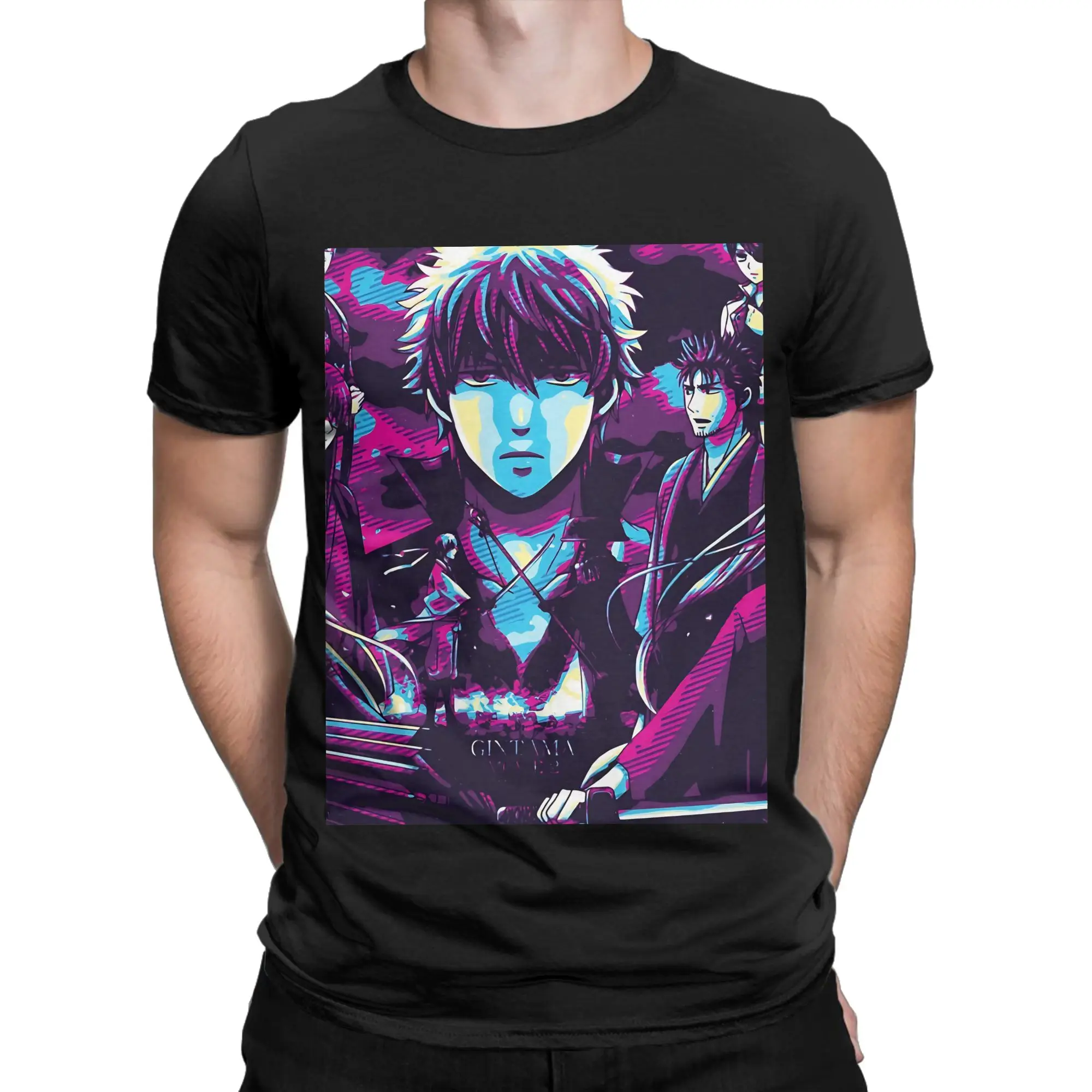 GINTOKI 9 Classic Shirt Novelty 100% Cotton T-Shirt Gintama Tees Tops For Men