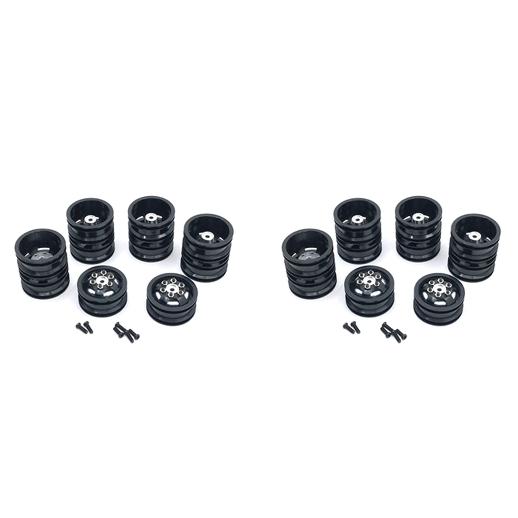 

DELAM-8X Двойная металлическая ступица обода колеса для WPL B16 B36 Q63 Q64 6X6 6WD 1/16 RC Truck Автозапчасти, черный