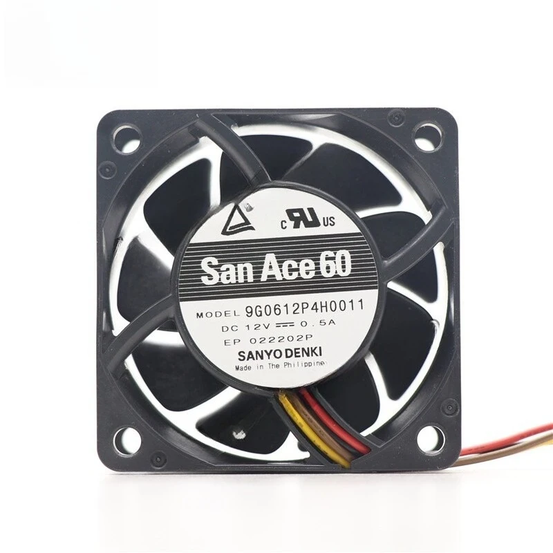 

HTS SANYO Denki 9G0612P4H0011 SanAce Fan DC 12V 0.5A 60*60*25MM 4-wire Cooling Fan 1PCS
