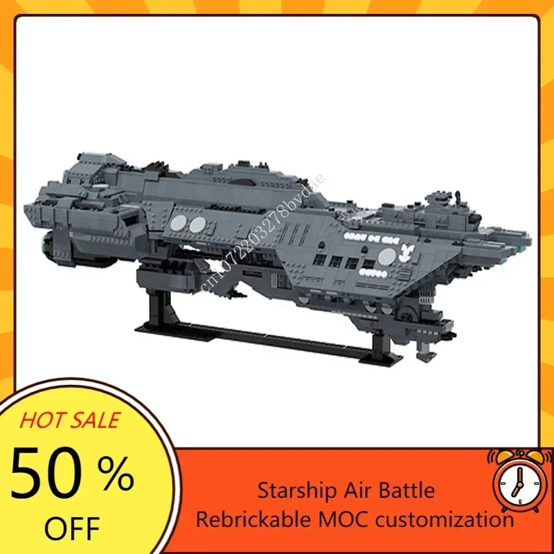 UNSC Spirit of Fire Space War Weapon MOC SpaceShip Battle Model Building Blocks Architecture DIY Education Assembly Model Toys