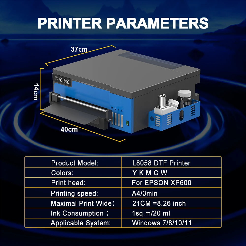 

Склад в США Принтер A4 DTF с принтером Epson XP600 DTF для печати футболок формата А4 Бизнес-принтер DTF для ткани Текстиль