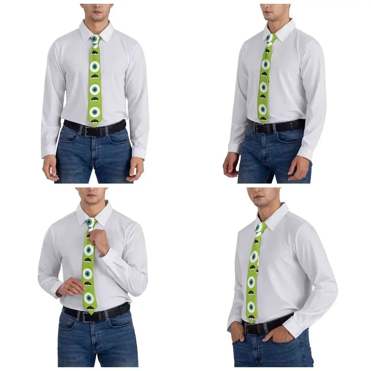 Mike Wazowski University Neckties Unisex Polyester 8 cm Neck Ties for Men Skinny Shirt Accessories Cravat Cosplay Props