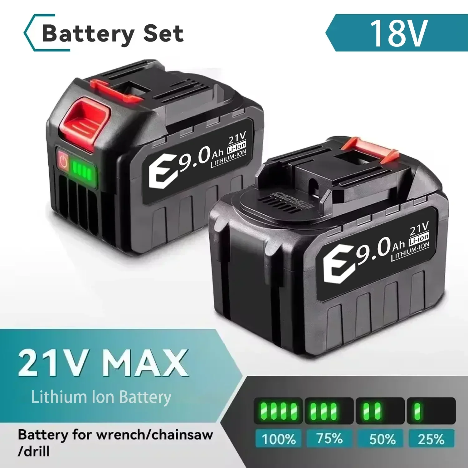 18V 21V MAX Rechargeable Battery 928VF 9000mah Li-ion Battery BL1430B BL1830B BL1850B for Makita 21V Tool Replacement Battery