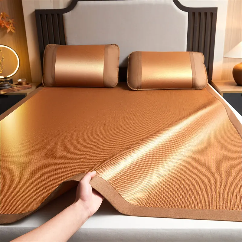 Natural Foldable Bamboo Cooling Mat 2025 New Summer Mat for Student Home Use Washable Fitted Bed Sheet Comfortable Breathable