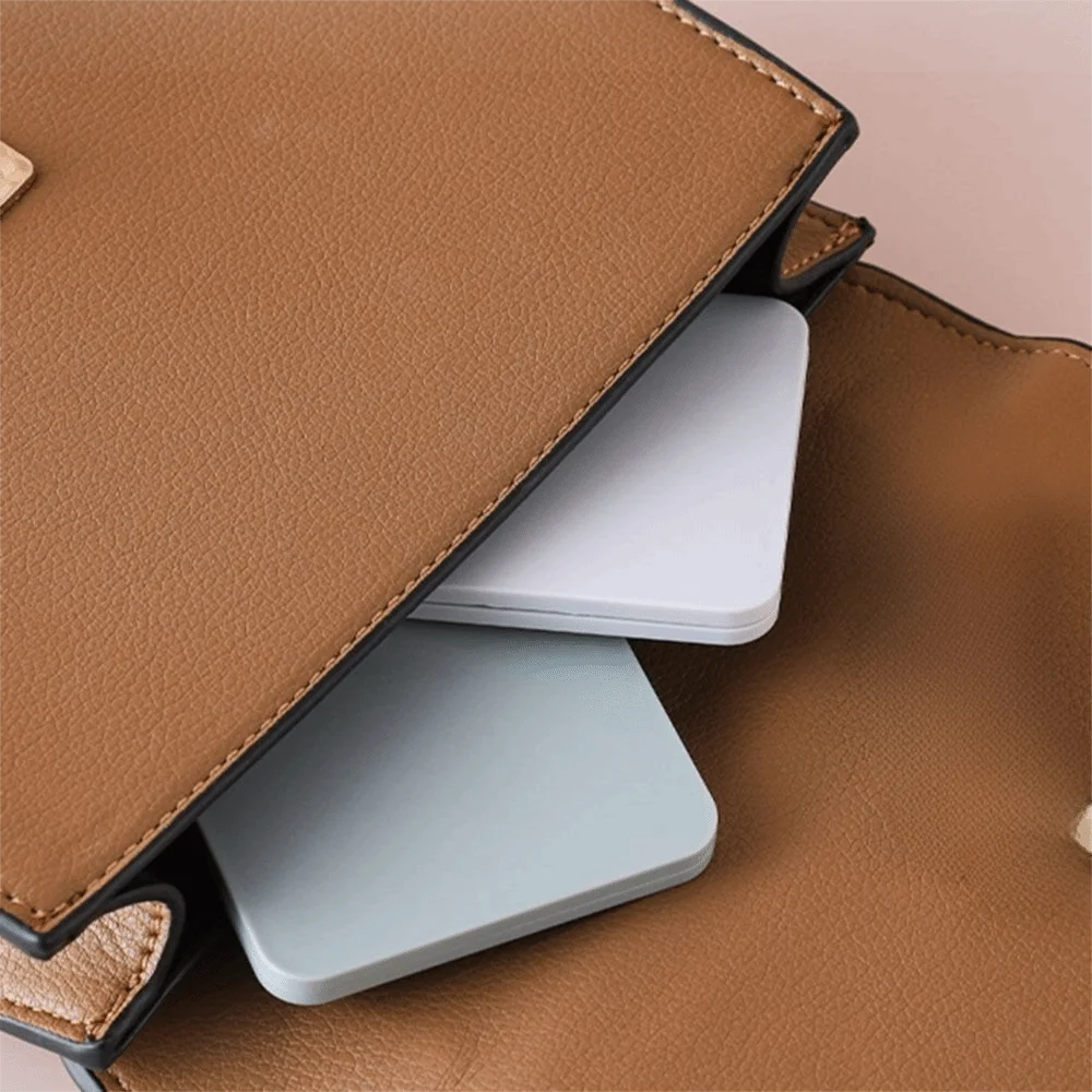 

Feel Comfortable Mini Hand-Held Mirror Square Portable Make-Up Mirror Folding Double-Sided Pocket Mirror Student